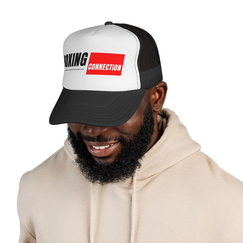 Boxing Connection Trucker Cap — Retro Sport Logo Mesh Hat